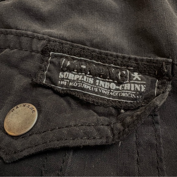 DA NANG | Black Gray Silk Embroidered Zipper Cargo Mini Skirt Women's Medium Y2K - Picture 7 of 7